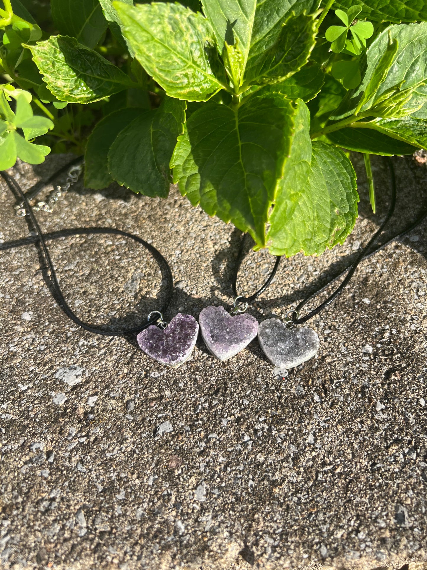 Amethyst Geode Heart Necklace (S)