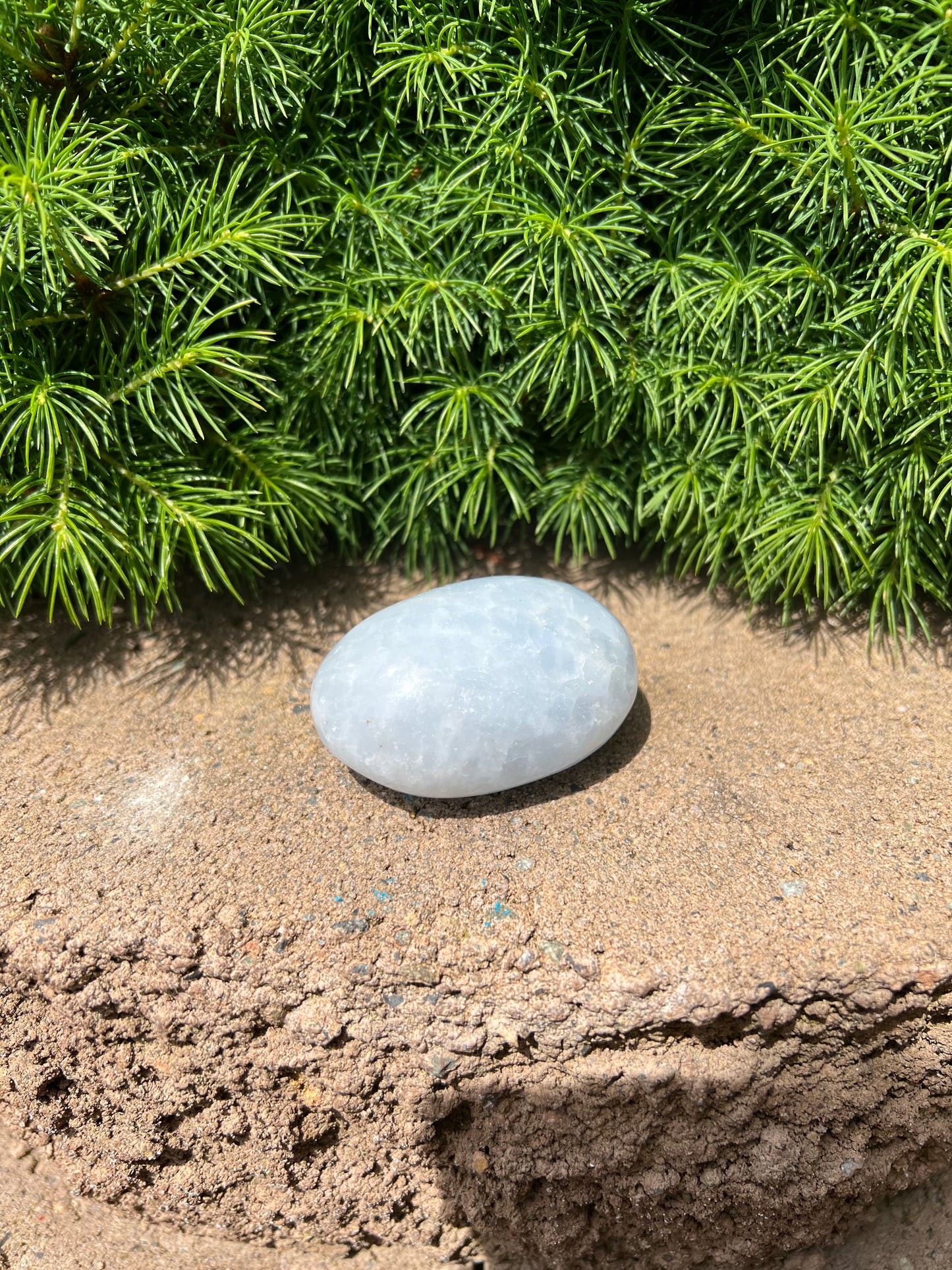 Blue Calcite Palm Stone (L)