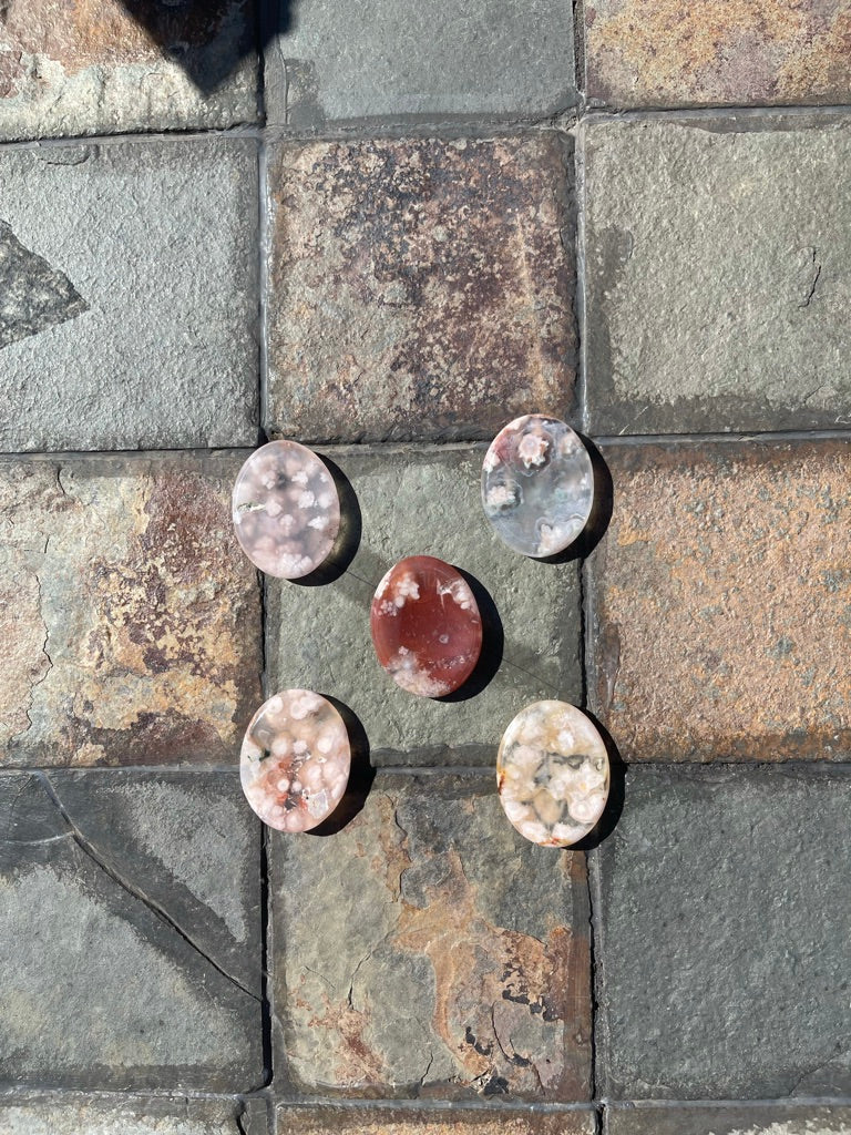 Flower Agate Worry Stones