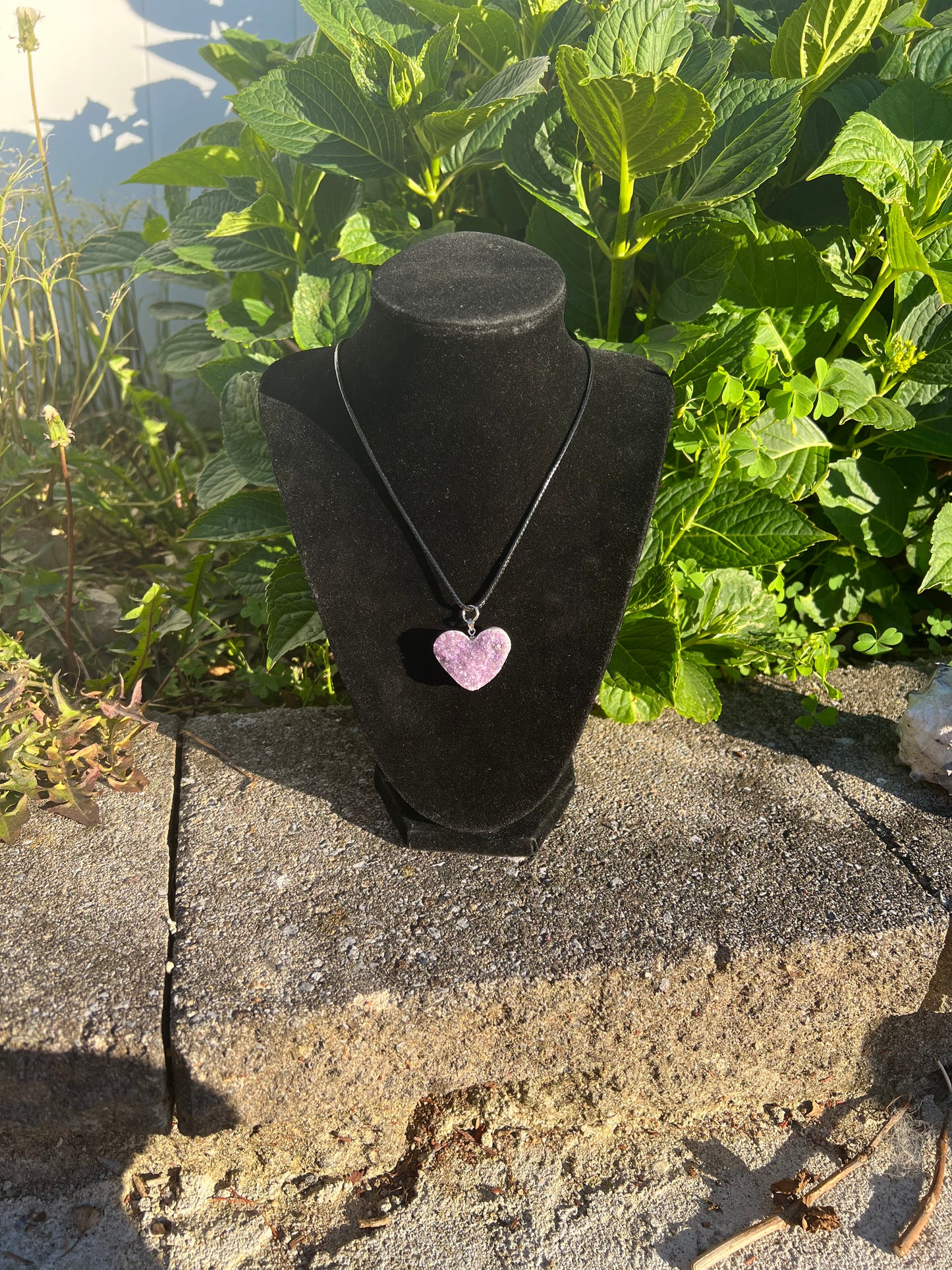 Amethyst Geode Heart Necklace (Large)