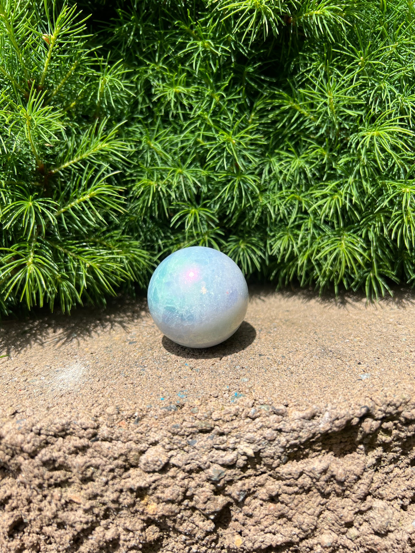 Aura Blue Calcite Sphere (S)