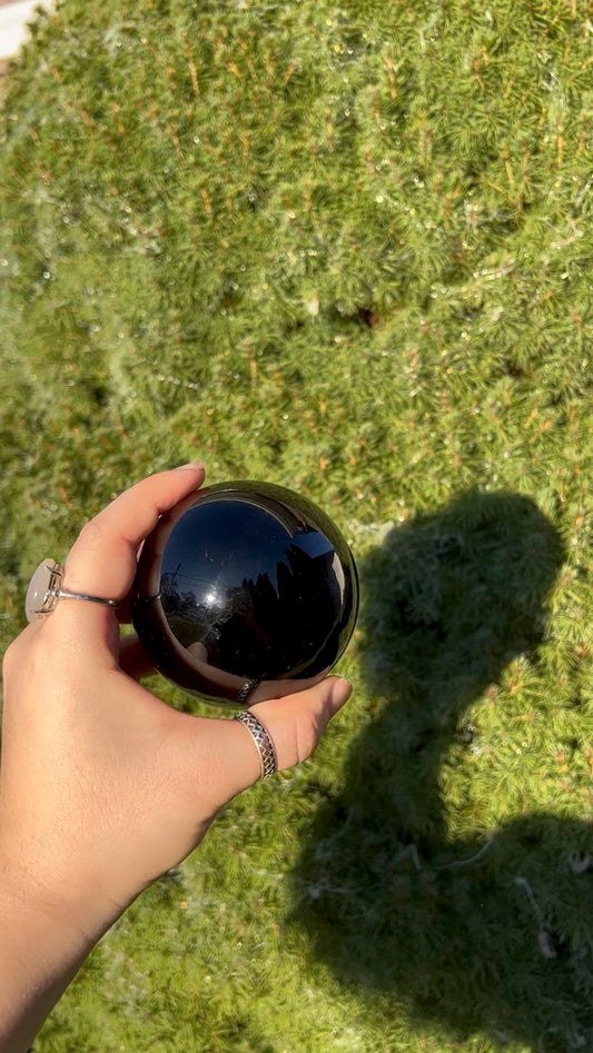 Black Obsidian Sphere (L)