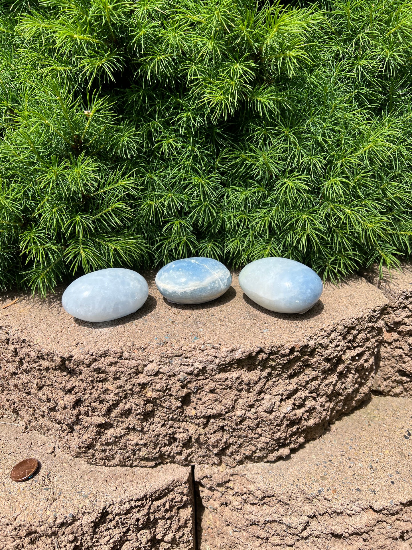 Blue Calcite Palm Stone (L)