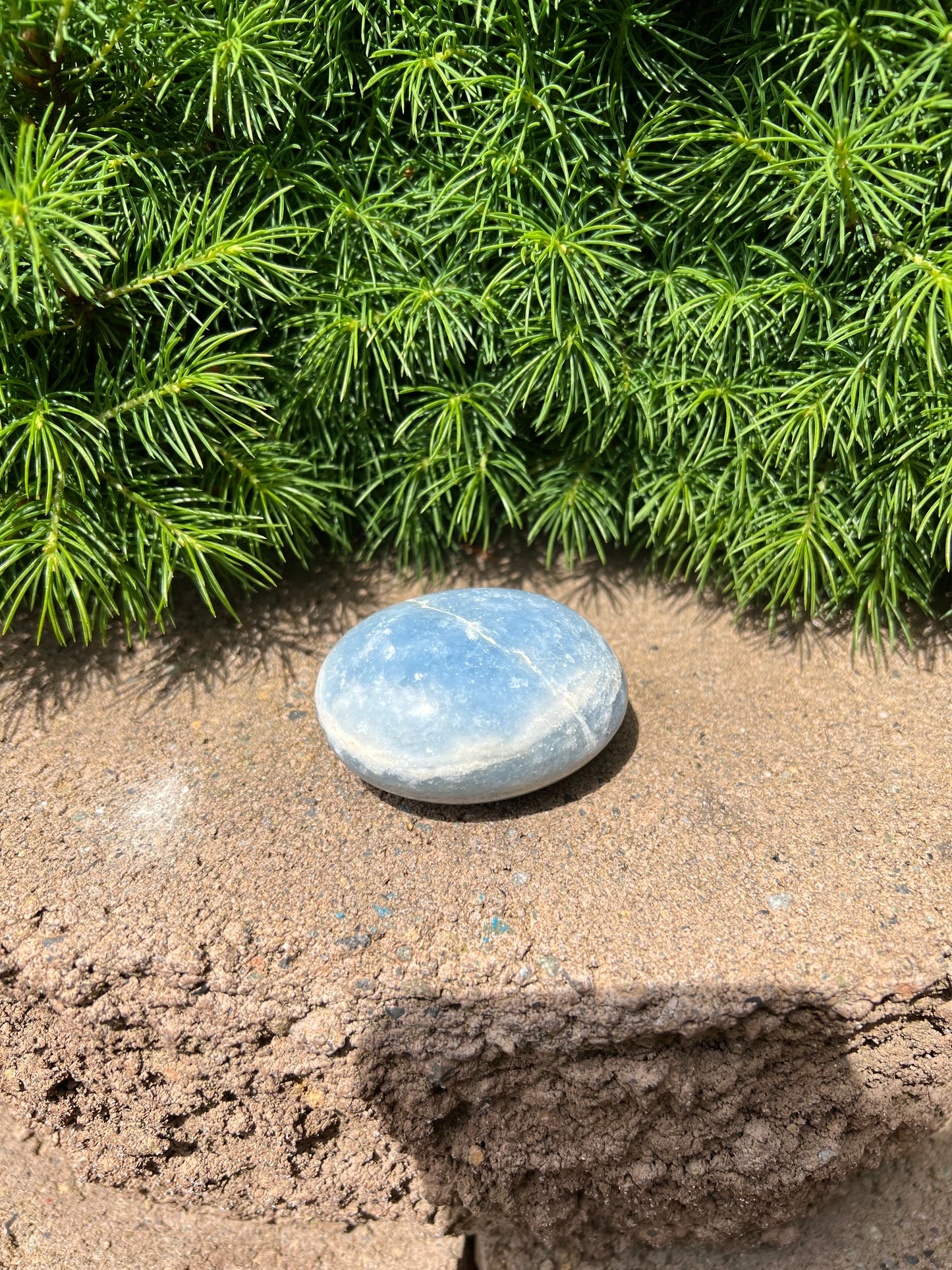 Blue Calcite Palm Stone (L)