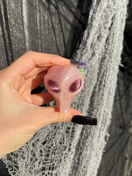 Rose Quartz Alien with Cateye Eyes