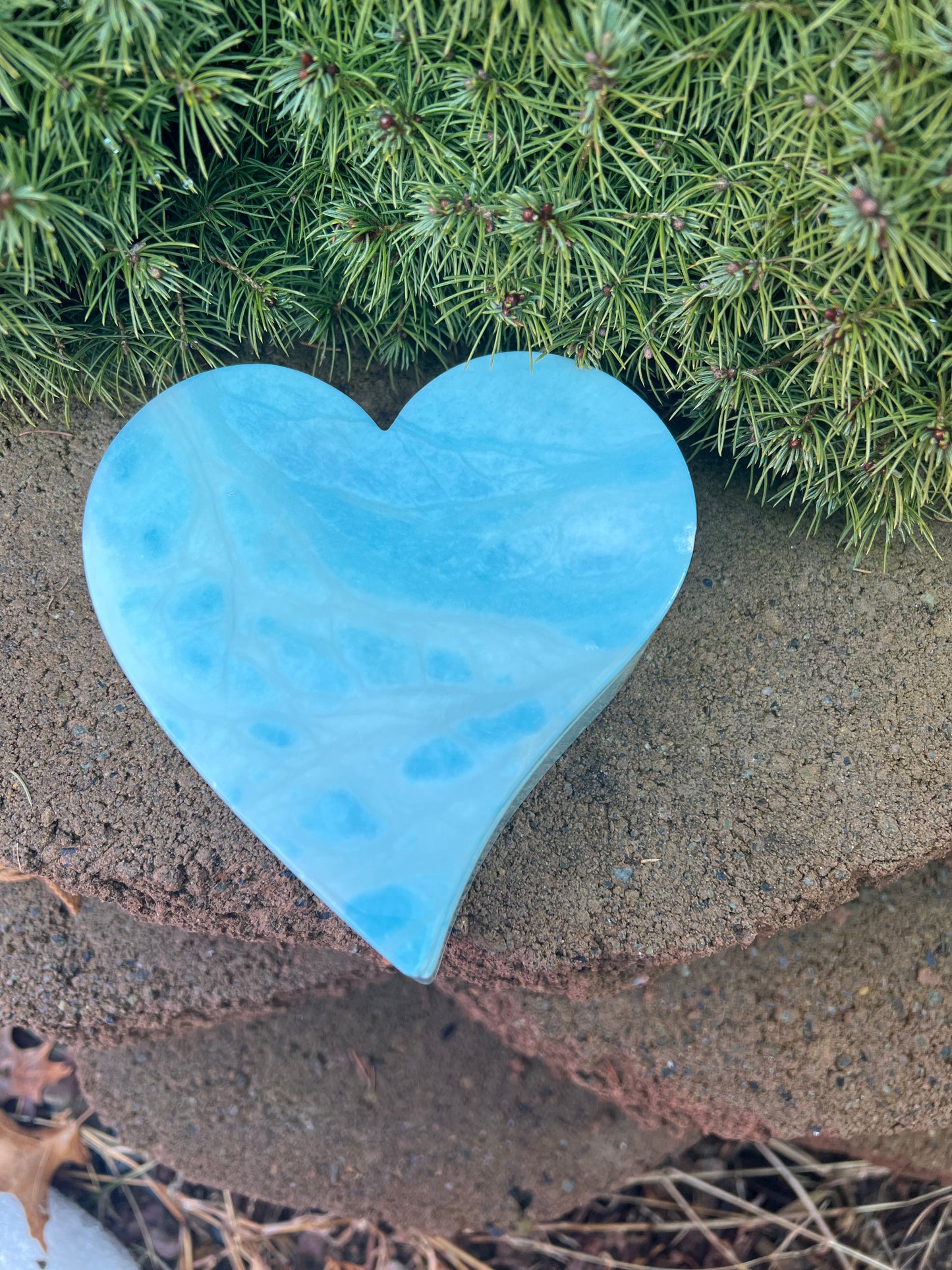 Blue Alabaster Heart Trinket Bowl