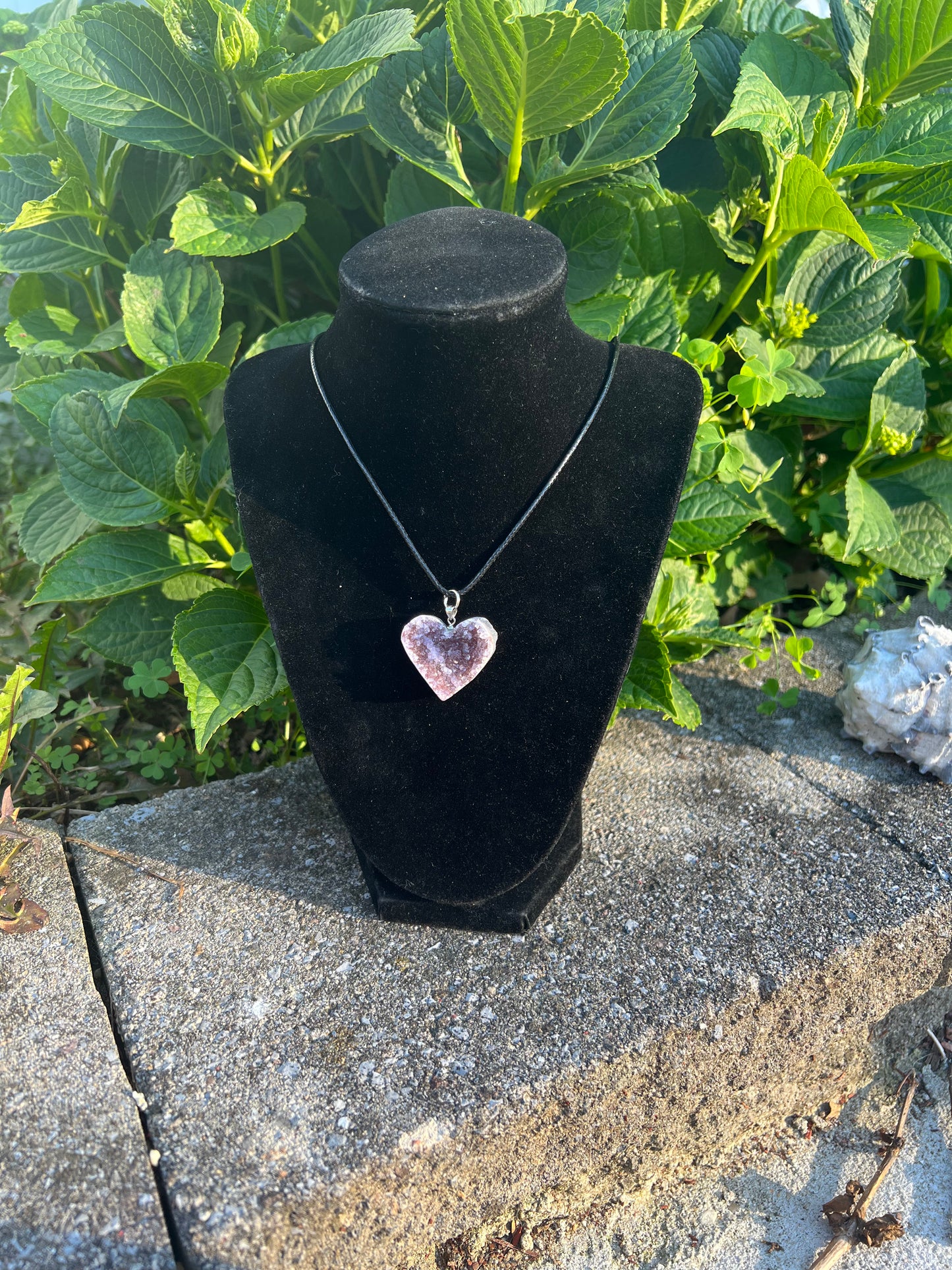 Amethyst Geode Heart Necklace (Large)