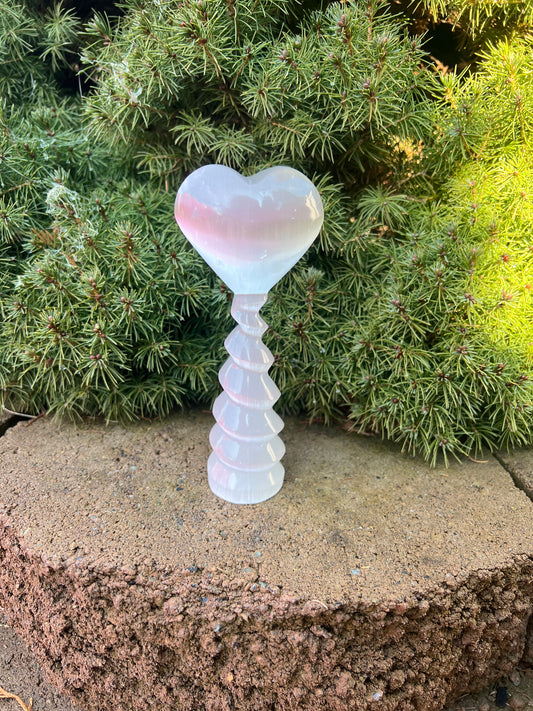 Selenite Spiral Heart Tower