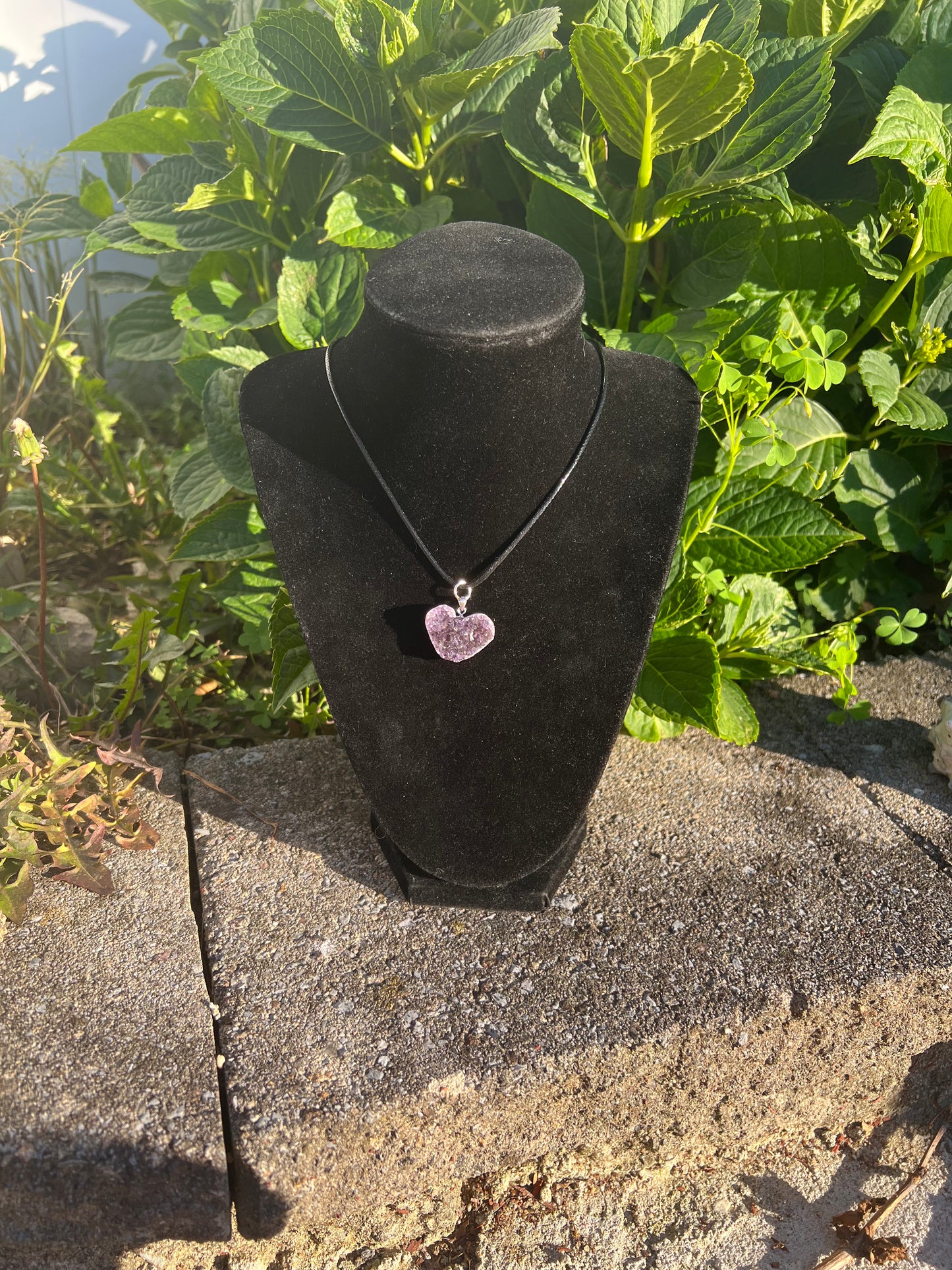 Amethyst Geode Heart Necklace (S)