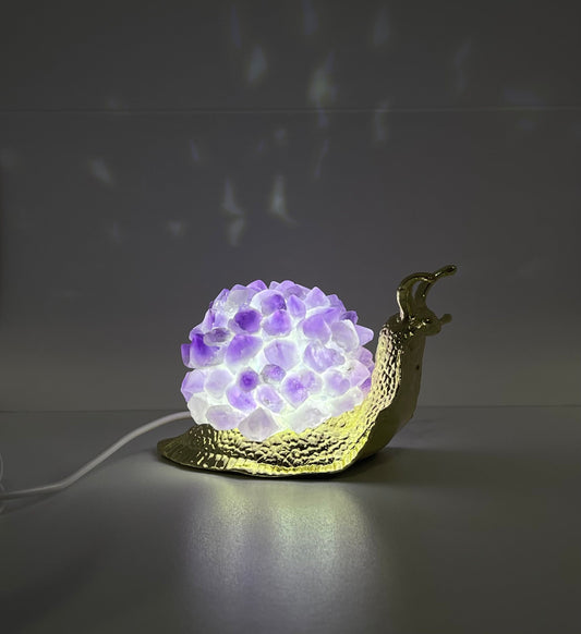 Amethyst Led White Light USB Snail Lamp