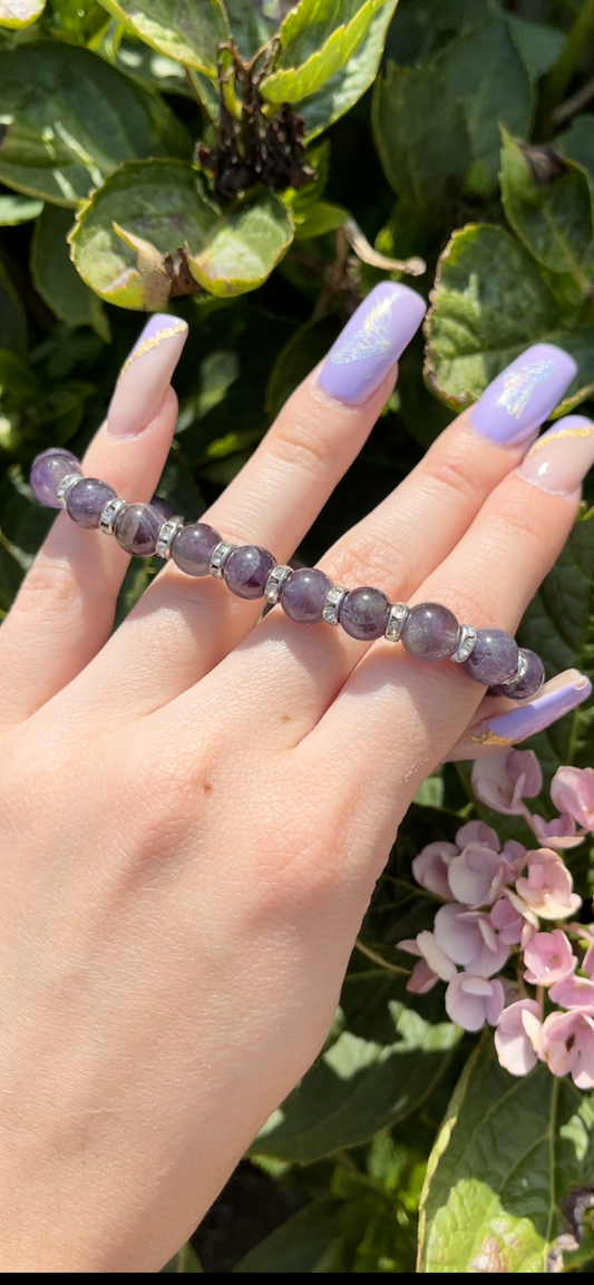 Amethyst with Silver Spacers Bracelet