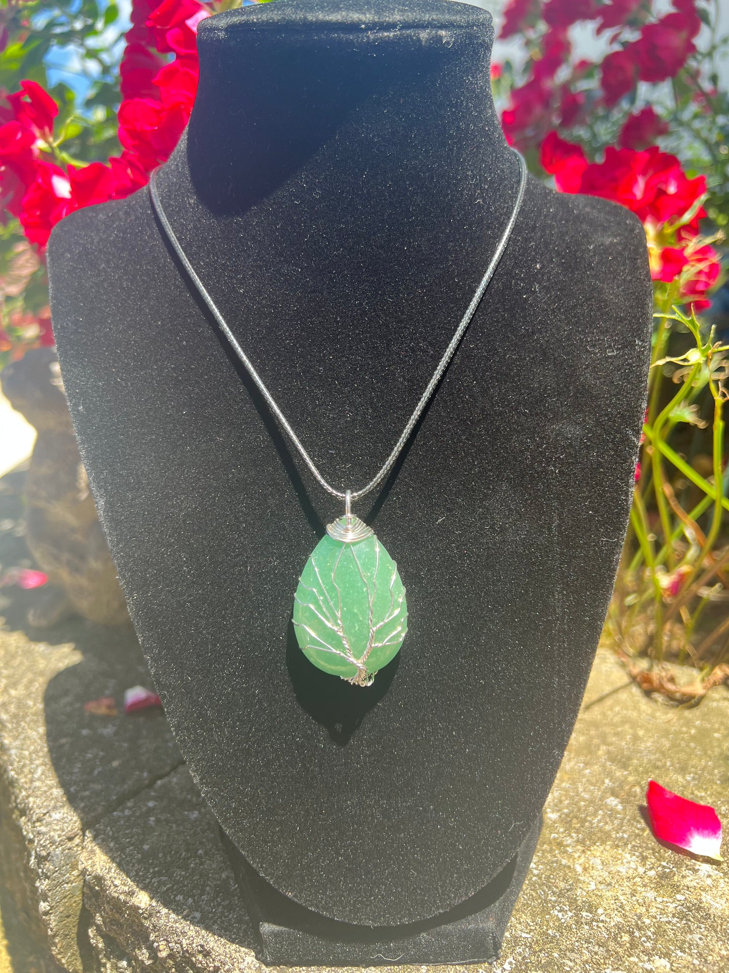 Green Aventurine Tree of Life Wire Wrapped Necklace