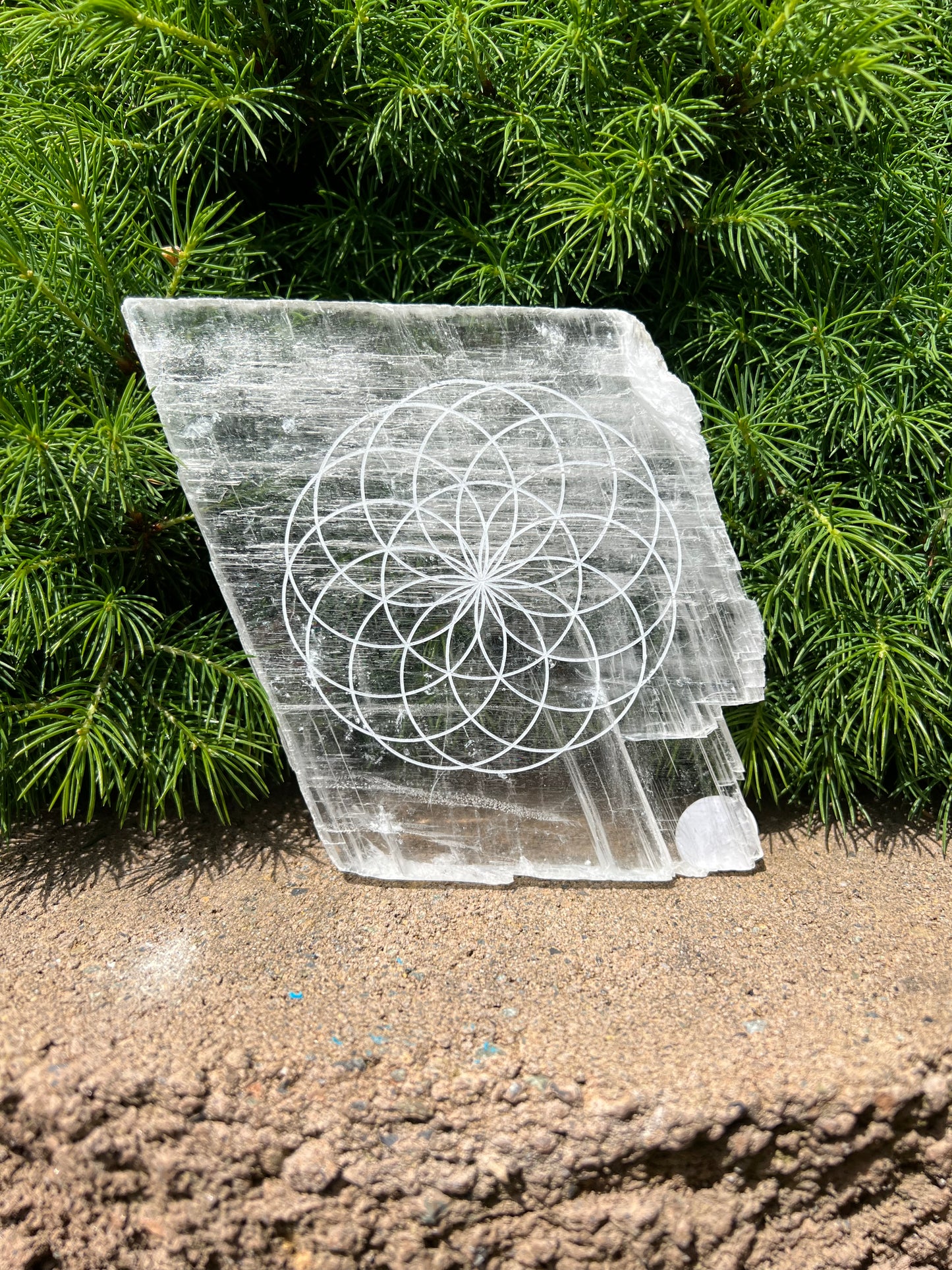 Etched Selenite Slab