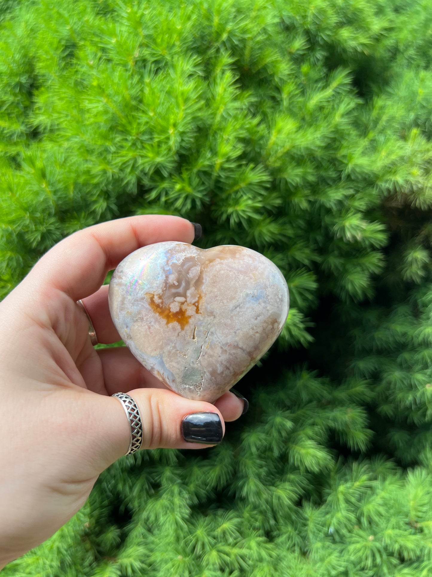 Aura Flower Agate Heart (M)