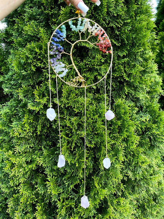 Crystal Tree of Life Wind Chime with Citrine