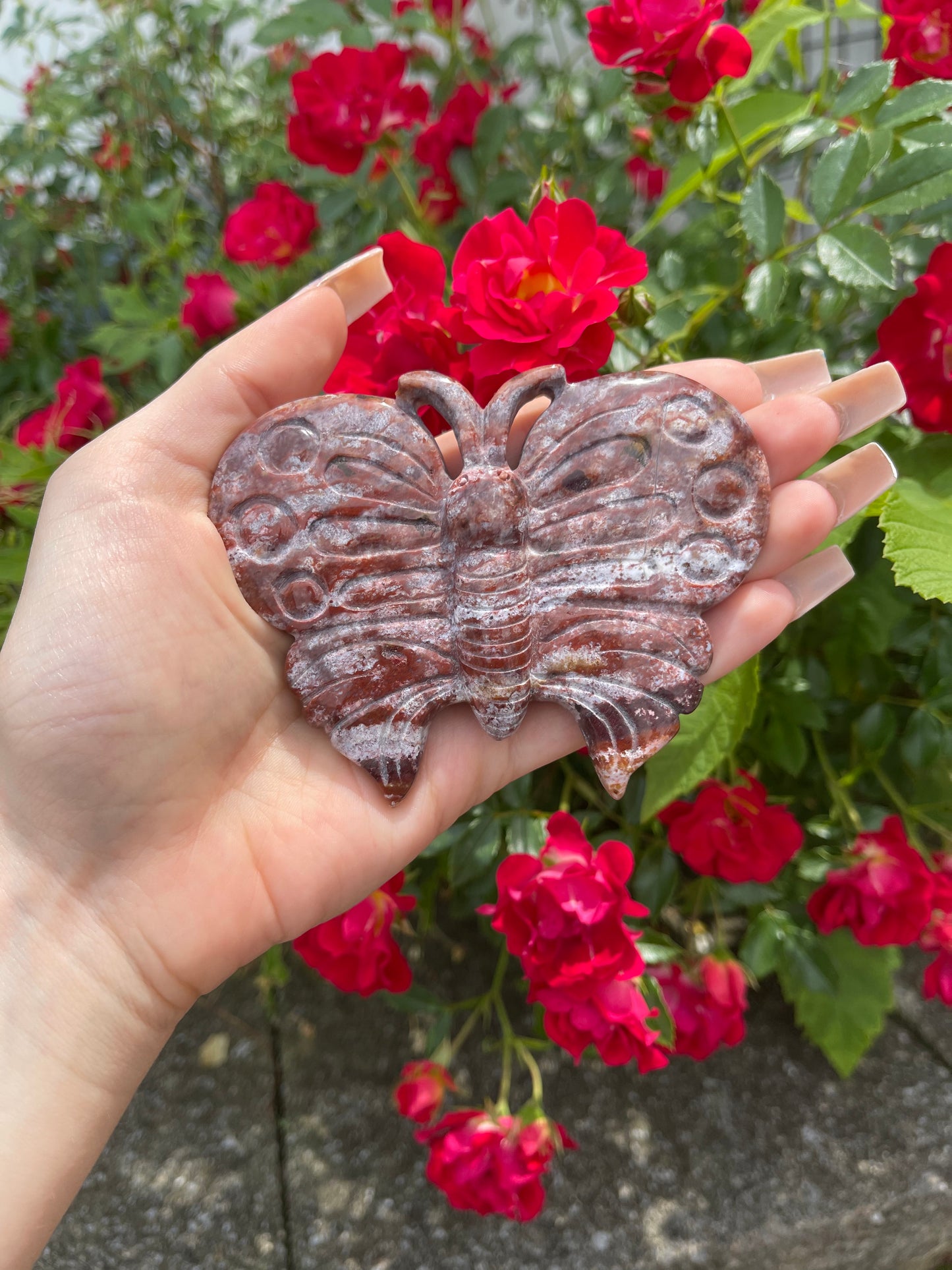 Ocean Jasper Butterfly Carving