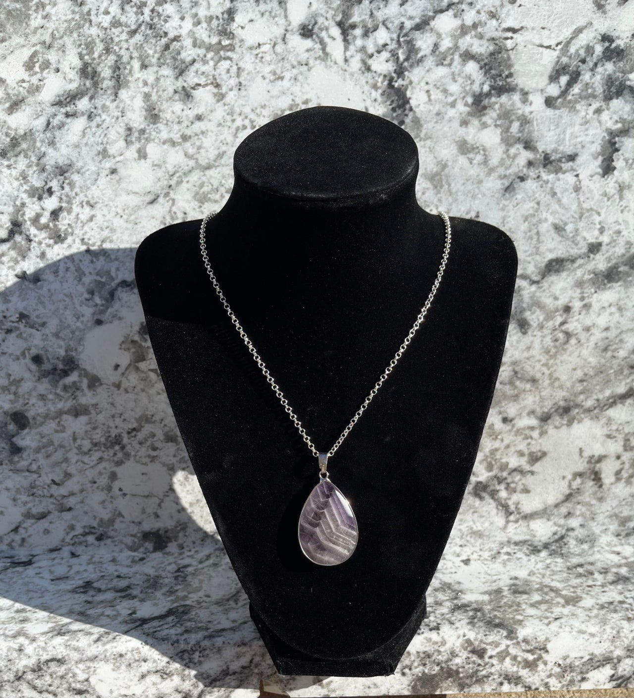 Dream Amethyst Teardrop Pendant Necklace