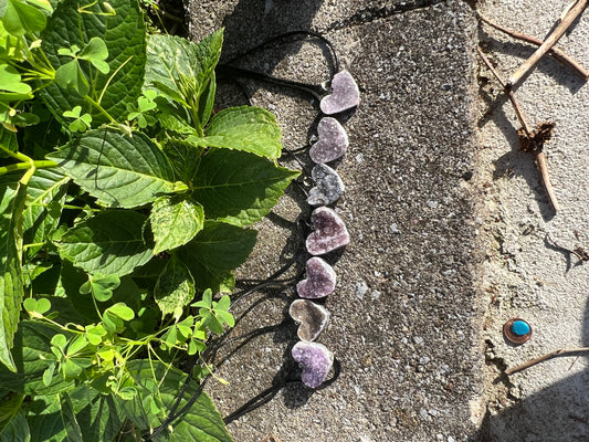 Amethyst Geode Heart Necklace (Large)