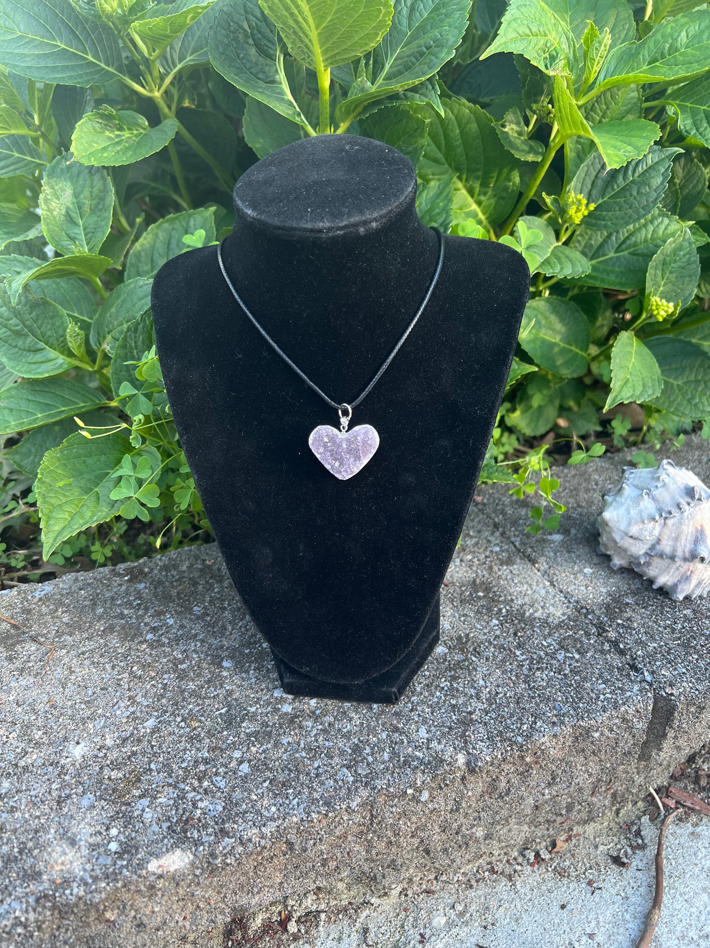 Amethyst Geode Heart Necklace (Large)