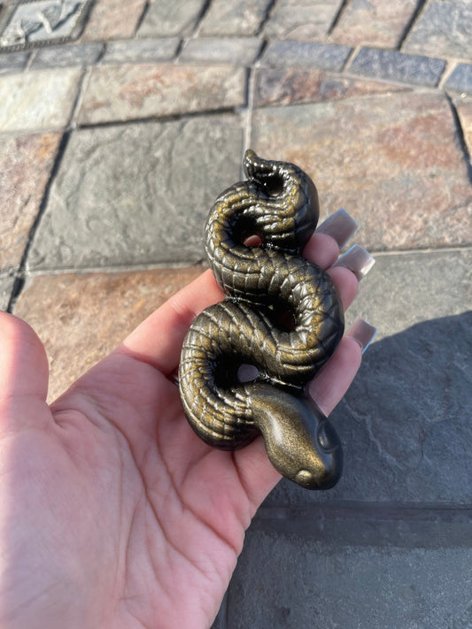 Golden Sheen Obsidian Snake