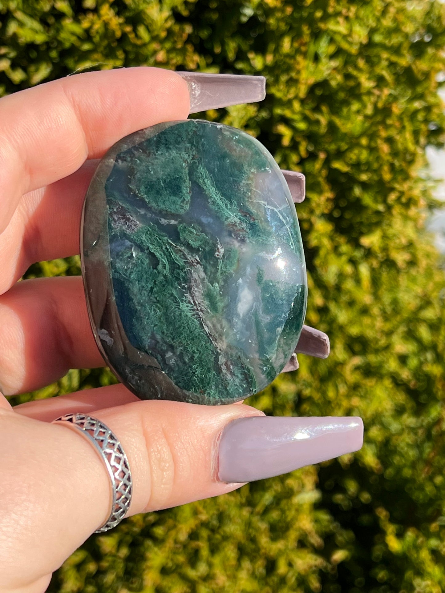 Moss Agate Palm Stones (M)