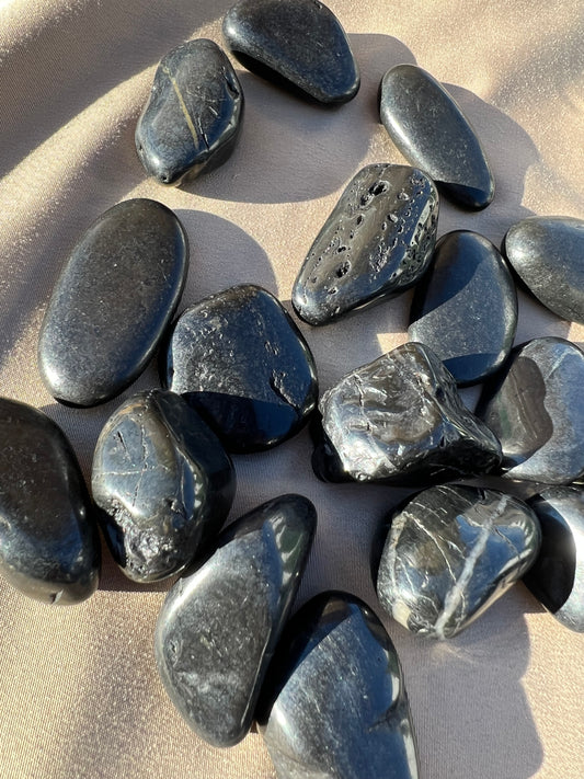 Black Obsidian River Stone (L)