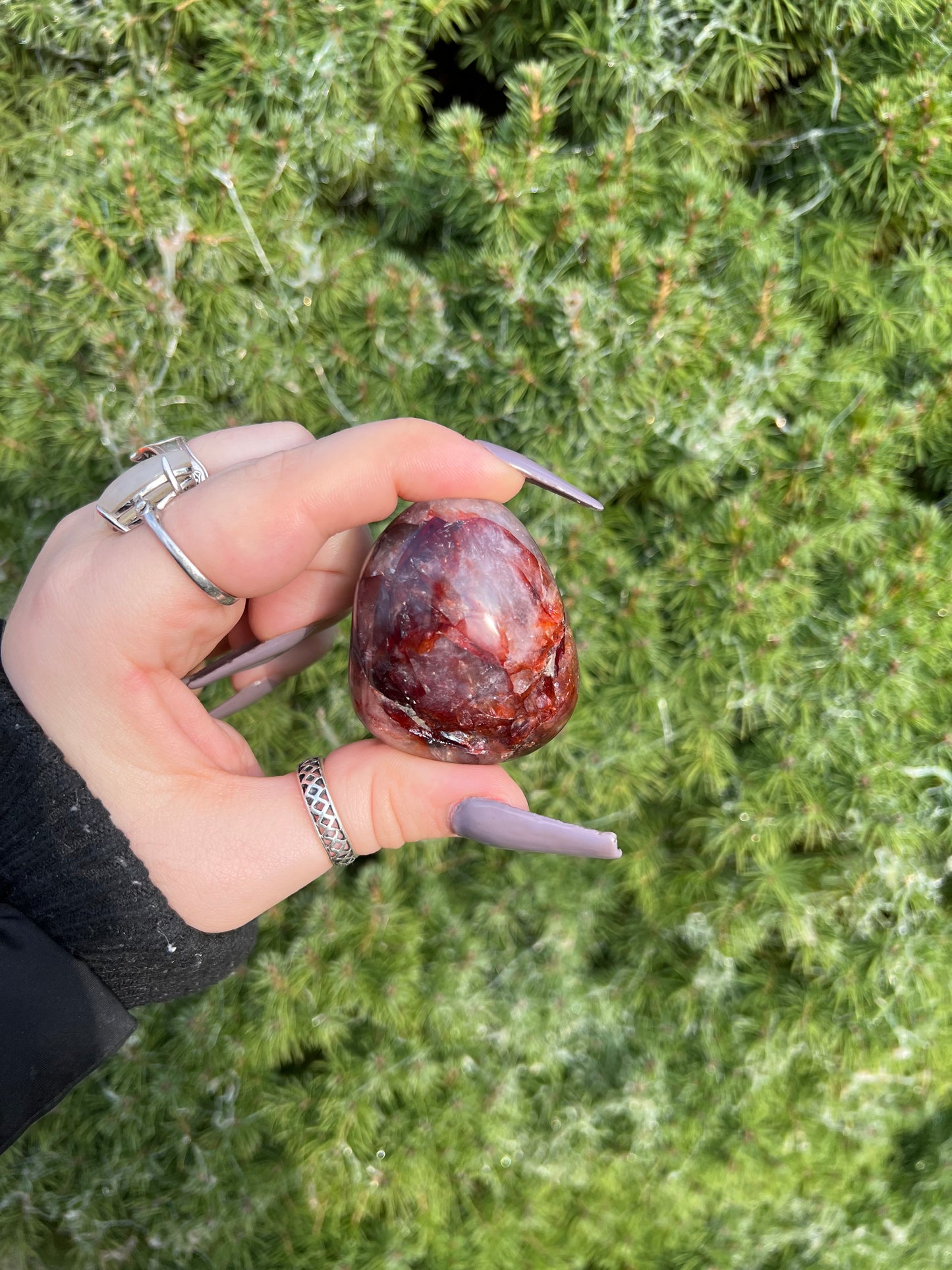 Fire Quartz Palm Stone