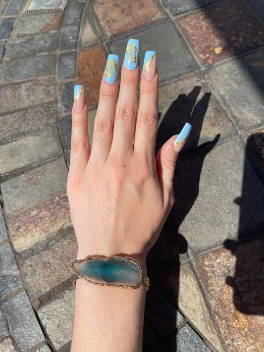 Light Blue Dyed Agate Bracelet