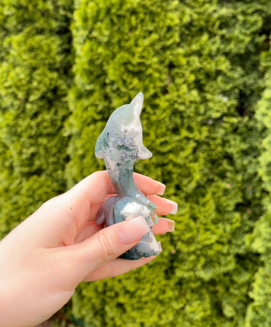 Moss Agate Dolphin