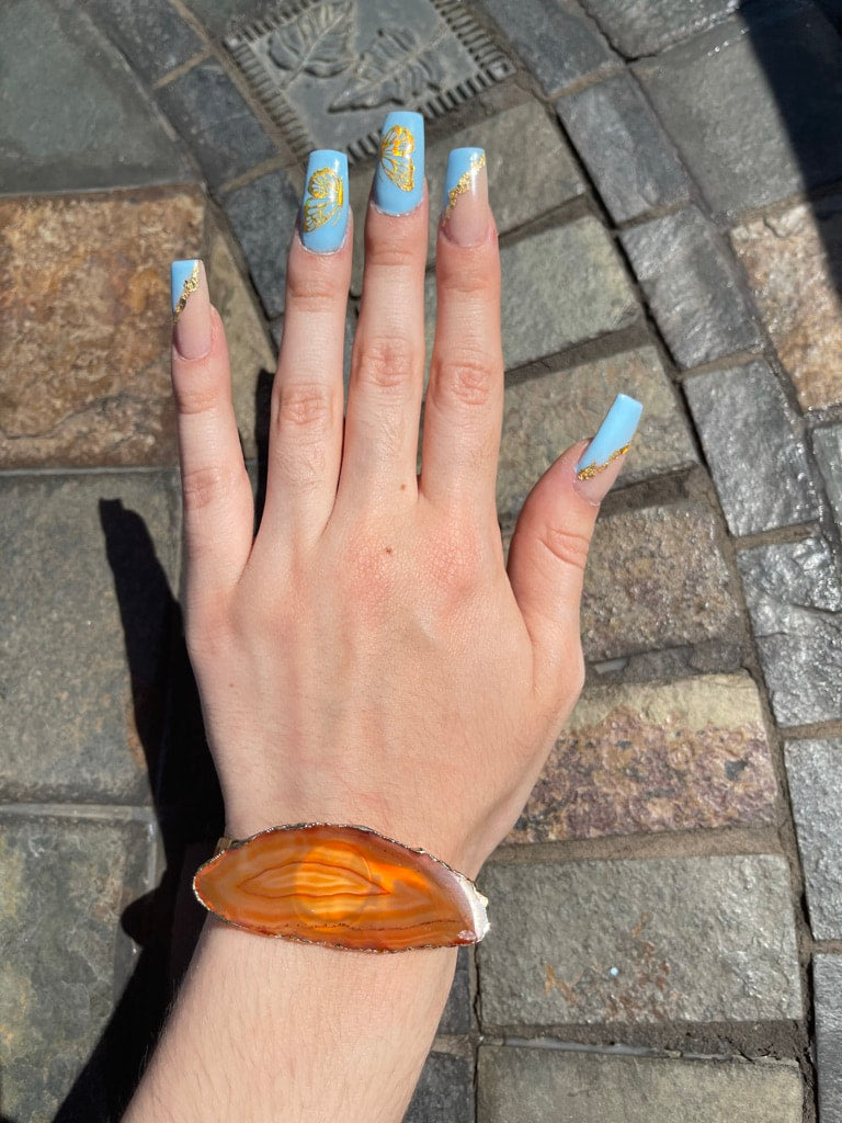 Orange Dyed Agate Bracelet