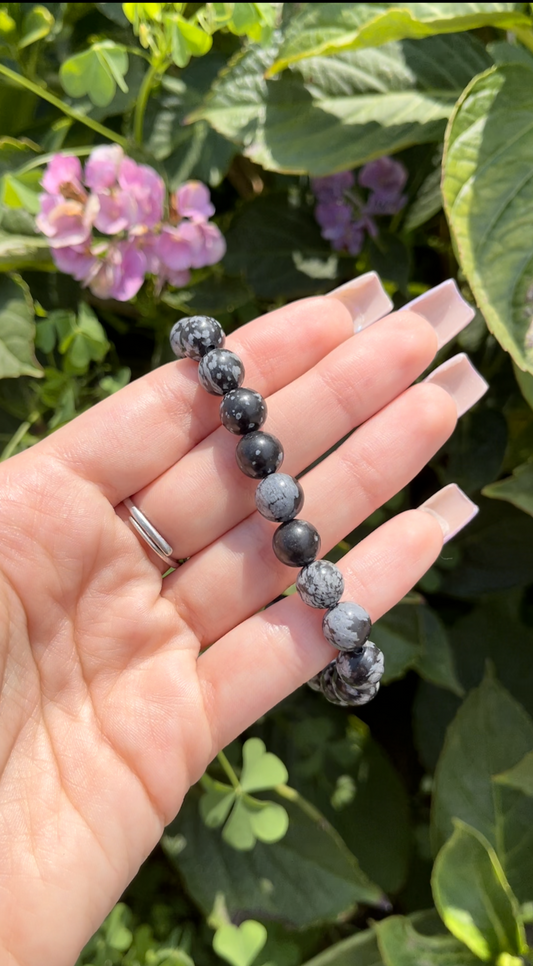 Snowflake Obsidian Bracelet