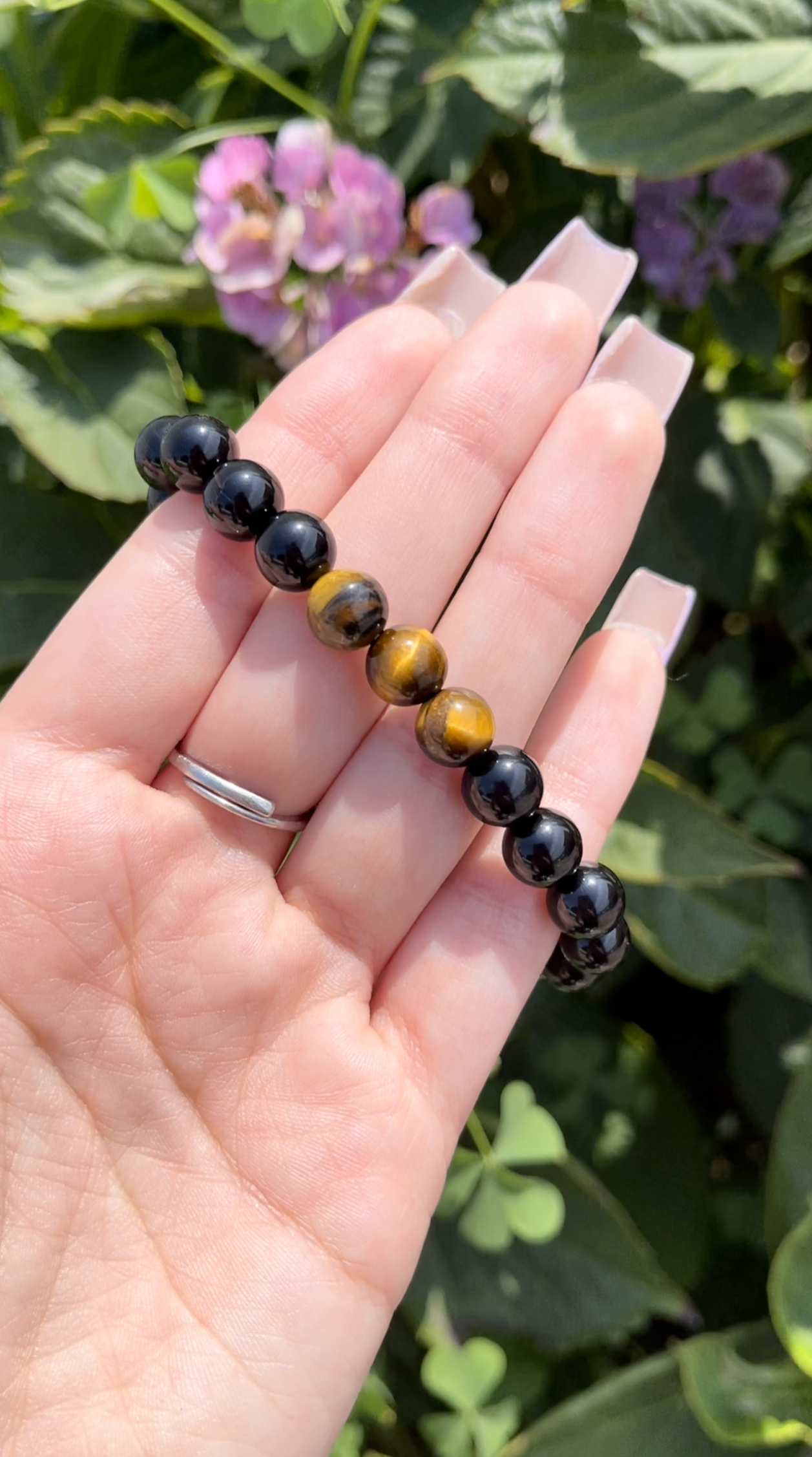 Tiger's Eye & Black Obsidian Bracelet